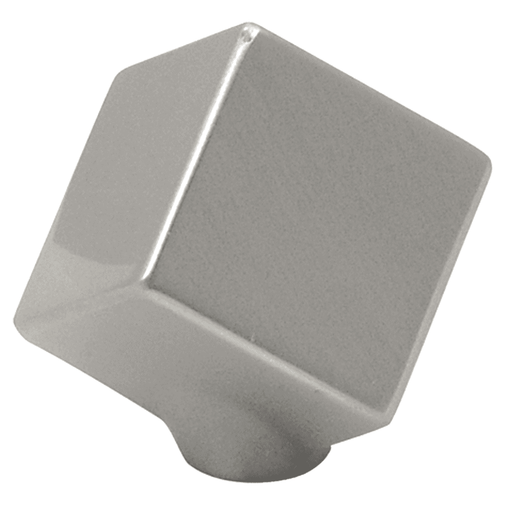 1-1/2" Euro-Contemporary Square Cabinet Knob, Satin Nickel Main - Image