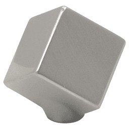 1-1/2" Euro-Contemporary Square Cabinet Knob, Satin Nickel Main - Image