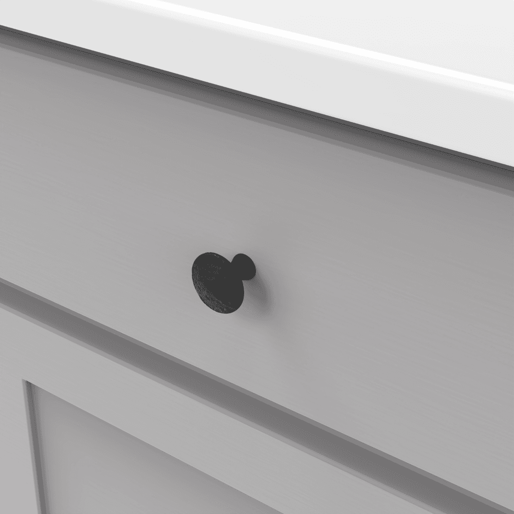 1-1/4" Craftsman Round Cabinet Knob, Black Iron (10/Box) Alt 2 - Image