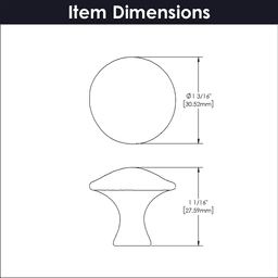 1-1/4" Craftsman Round Cabinet Knob, Black Iron (10/Box) Alt 3 - Image