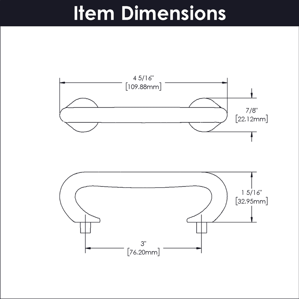 3" Craftsman Cabinet Pull, Chrome (10/Box) Alt 3 - Image
