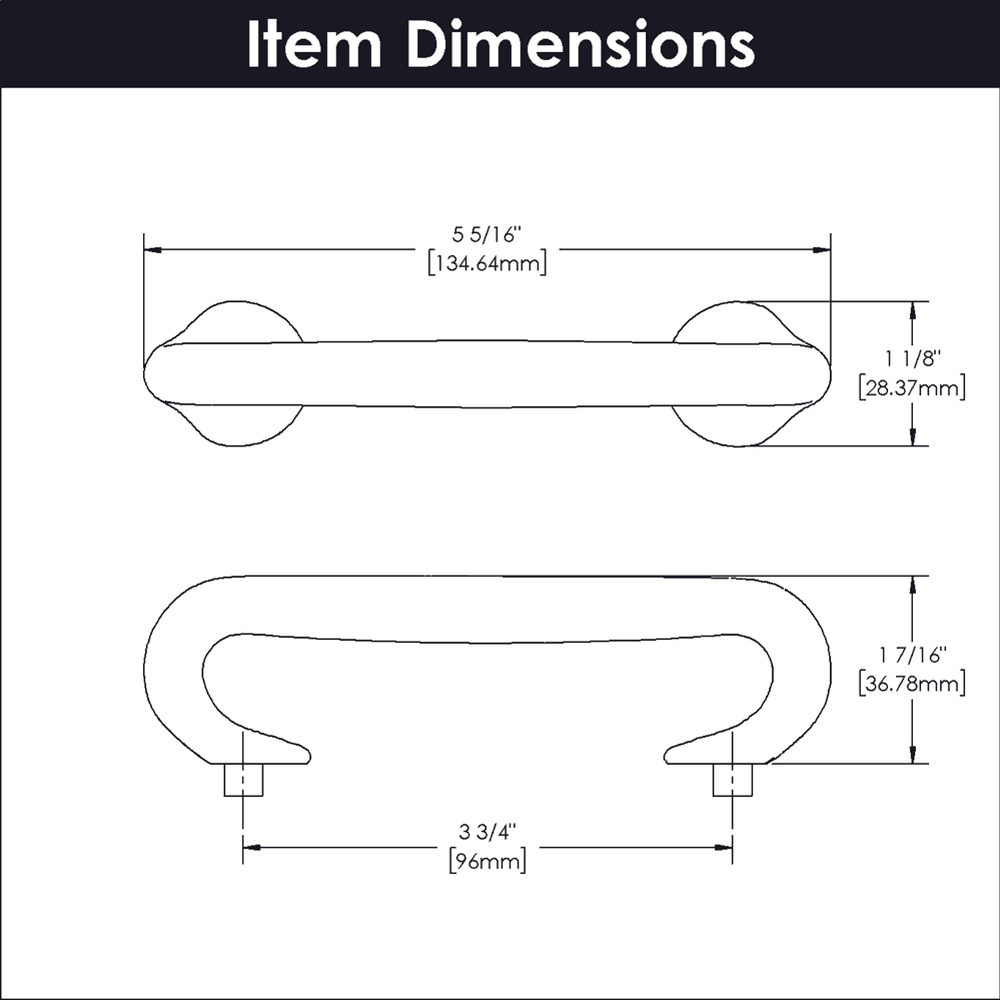 3-3/4" Craftsman Cabinet Pull, Black Iron (10/Box) Alt 3 - Image