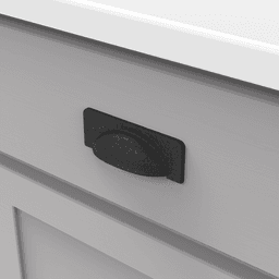 3-3/4" Craftsman Cup Pull, Black Iron (10/Box) Alt 2 - Image