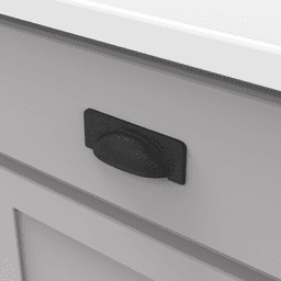 3-3/4" Craftsman Cup Pull, Black Iron Alt 2 - Image