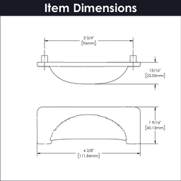 3-3/4" Craftsman Cup Pull, Black Iron Alt 3 - Image