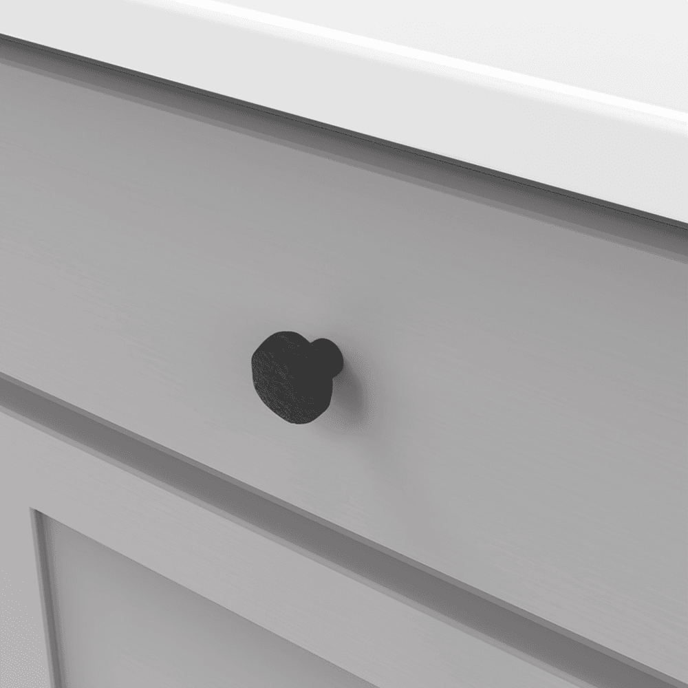 1-1/2" Carbonite Cabinet Knob, Black Iron (10/Box) Alt 2 - Image