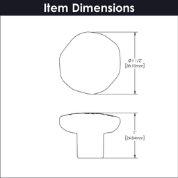 1-1/2" Carbonite Cabinet Knob, Black Iron (10/Box) Alt 3 - Image