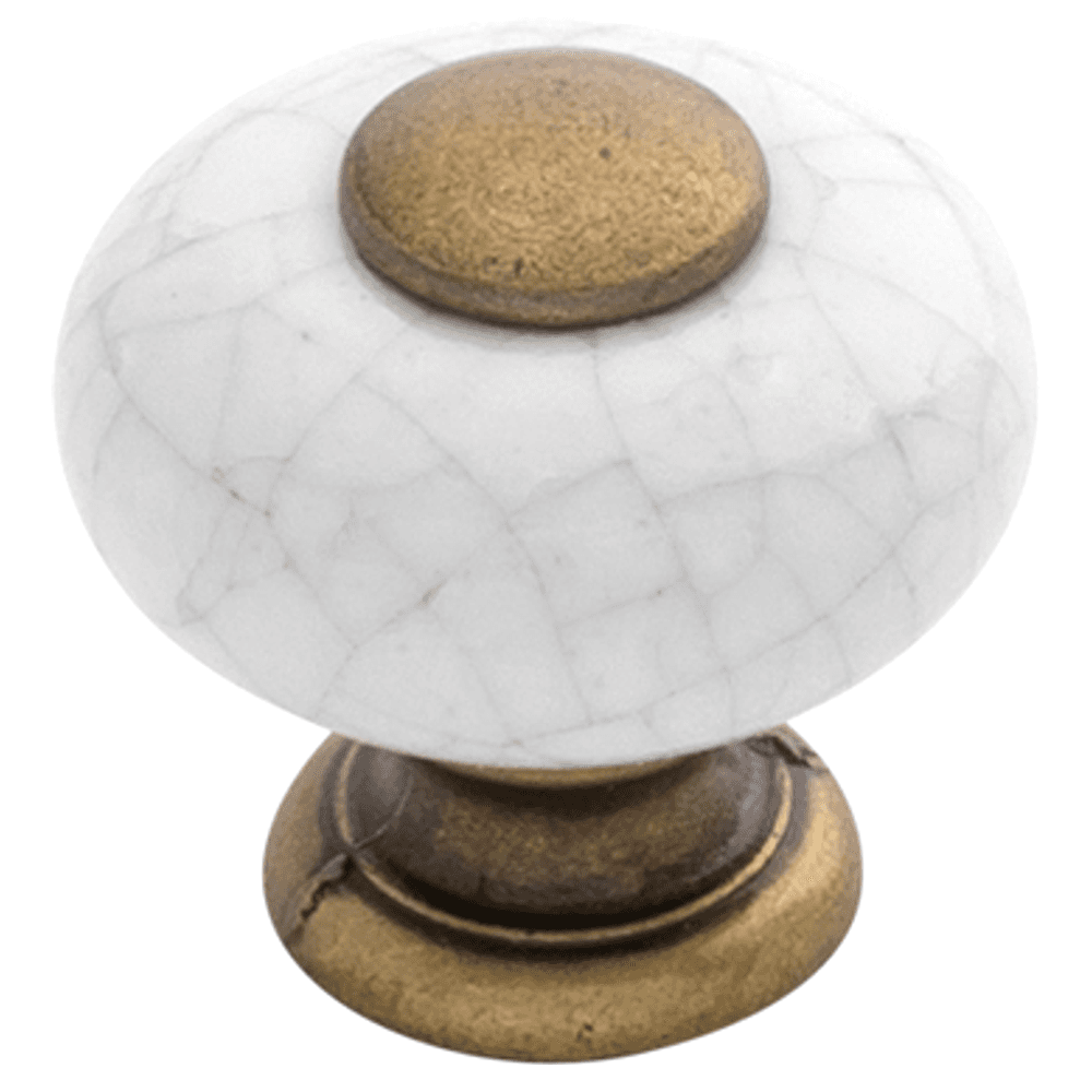 1" Tranquility Cabinet Knob, Polished/Vintage Brown Crackle Main - Image