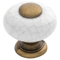 1" Tranquility Cabinet Knob, Polished/Vintage Brown Crackle Main - Image
