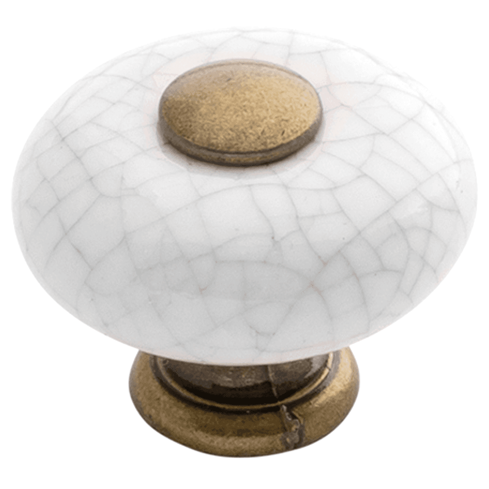 1-1/4" Tranquility Mushroom Cabinet Knob, Polished/Vintage Brown Crackle Main - Image