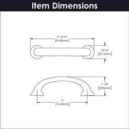 3" Zephyr Cabinet Pull, Matte Black (10/Box) Alt 3 - Image