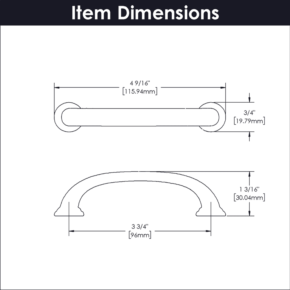 3-3/4" Zephyr Cabinet Pull, Matte Black Alt 3 - Image