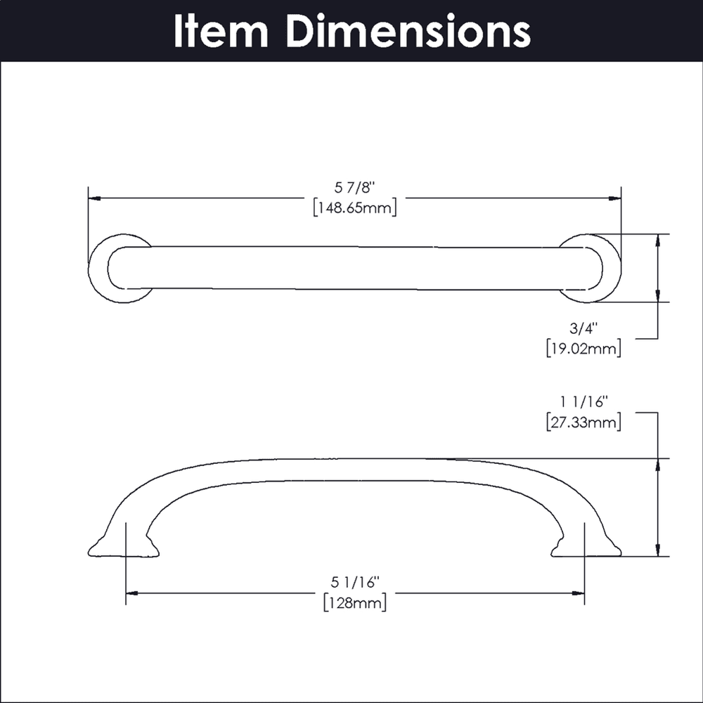 5-1/16" Zephyr Cabinet Pull, Oil-Rubbed Bronze Alt 3 - Image