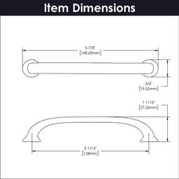 5-1/16" Zephyr Cabinet Pull, Oil-Rubbed Bronze Alt 3 - Image