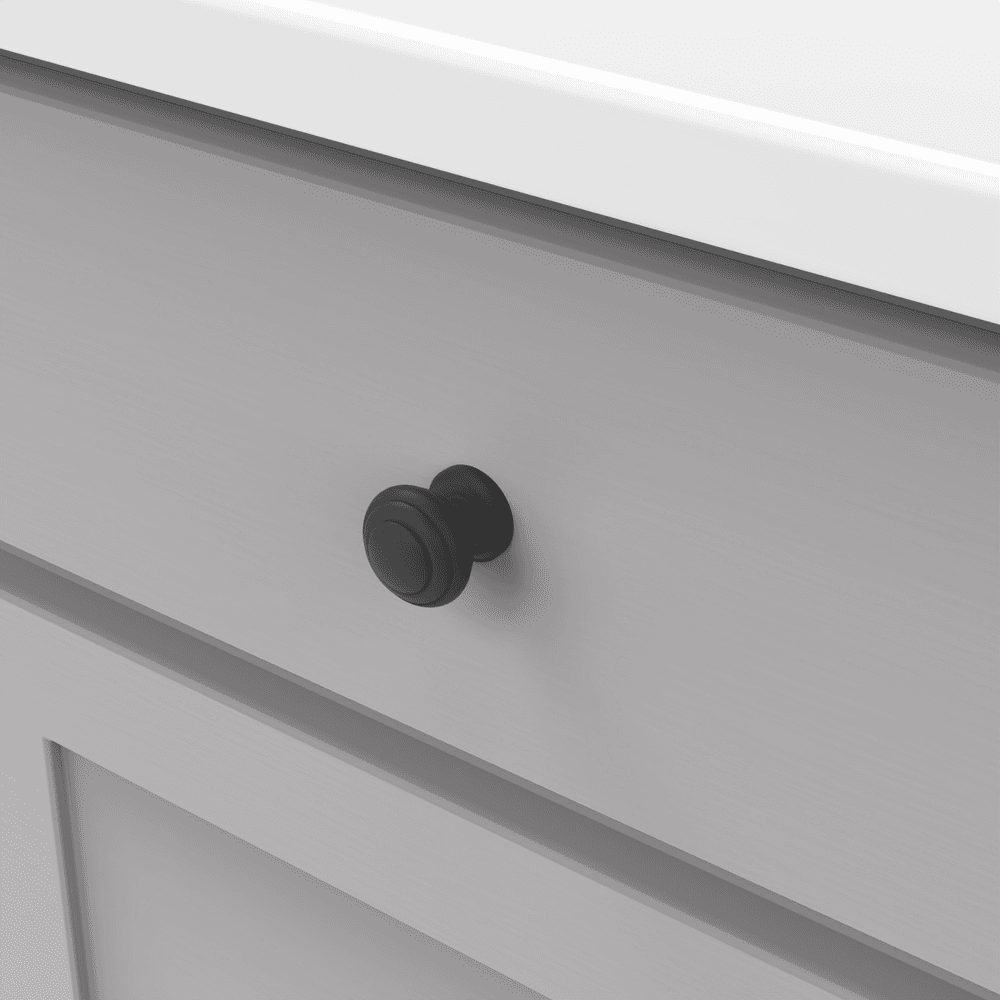 1-1/4" Zephyr Cabinet Knob, Matte Black (10/Box) Alt 2 - Image
