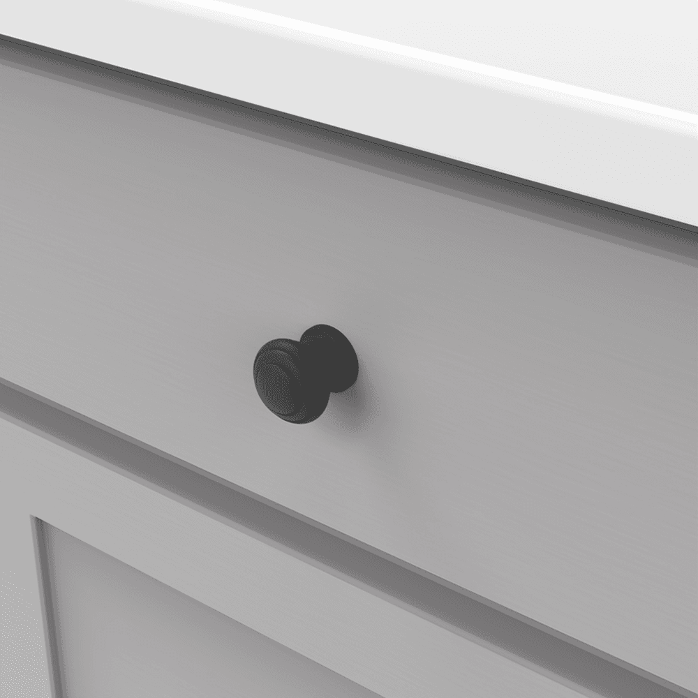 1-1/4" Zephyr Cabinet Knob, Matte Black Alt 2 - Image