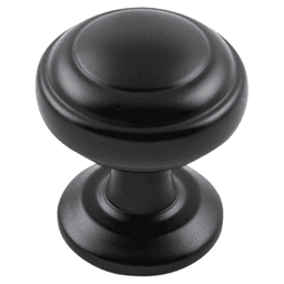 1" Zephyr Cabinet Knob, Matte Black (10/Box) Main - Image