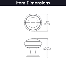 1" Zephyr Cabinet Knob, Matte Black (10/Box) Alt 3 - Image