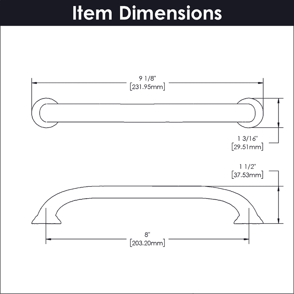 8" Zephyr Appliance Pull, Oil-Rubbed Bronze (5/Box) Alt 3 - Image