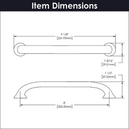 8" Zephyr Appliance Pull, Oil-Rubbed Bronze (5/Box) Alt 3 - Image