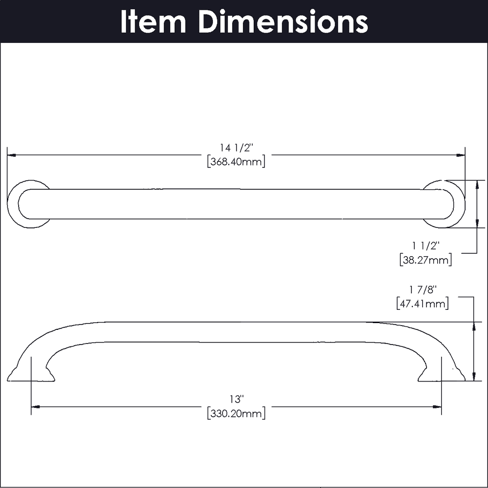 13" Zephyr Appliance Pull, Oil-Rubbed Bronze Alt 1 - Image