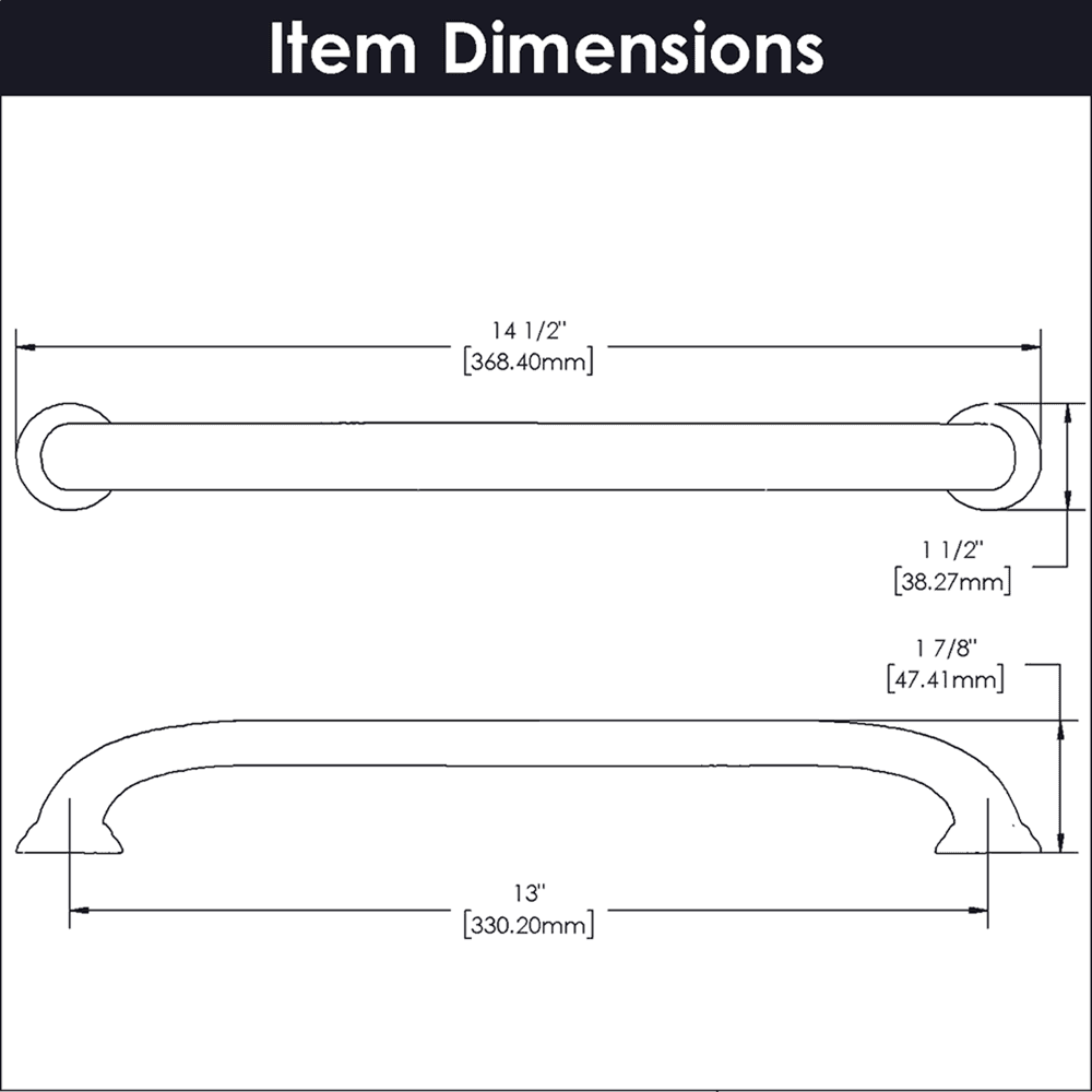 13" Zephyr Appliance Pull, Oil-Rubbed Bronze (5/Box) Alt 3 - Image