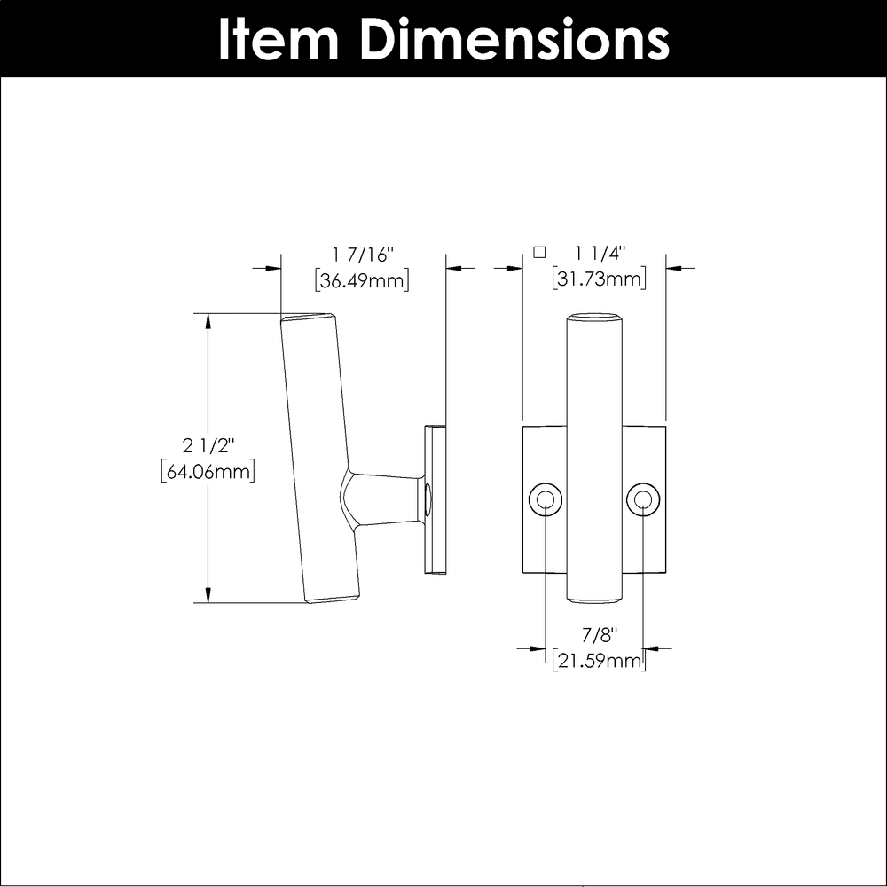 2-7/16" Bar Pulls Signature Cabinet Hook, Brushed Golden Brass Alt 1 - Image