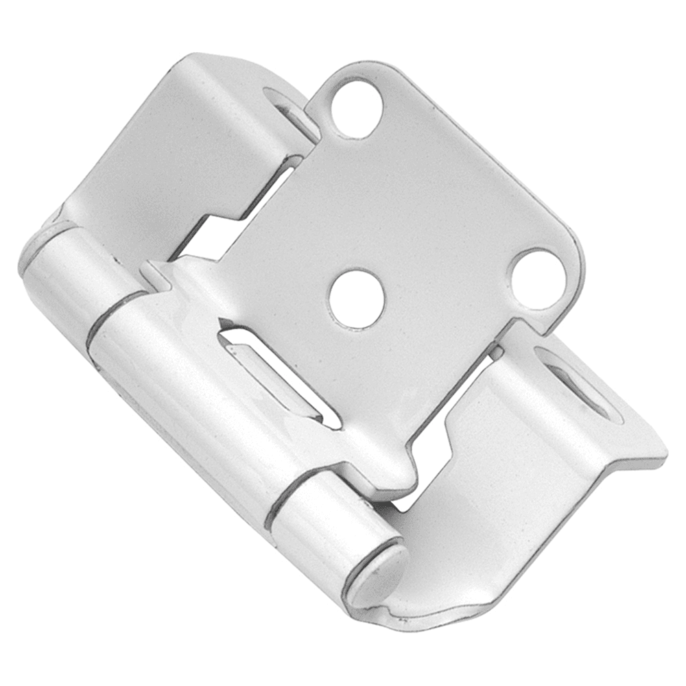 1/2" Overlay Semi-Concealed Wrap Hinge, Face Frame, Self-Close, White Powder Coat Main - Image
