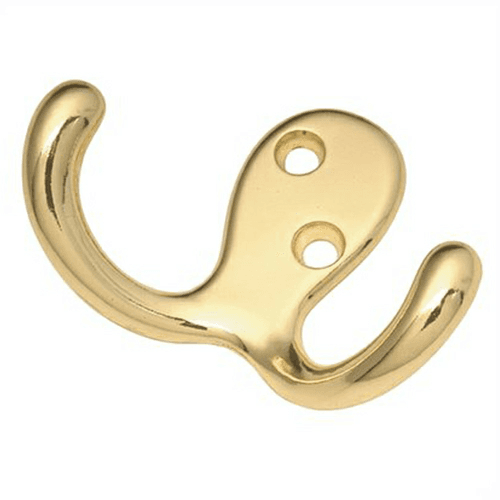 1-7/8" Hooks Double Cabinet Hook, Polished Brass Main - Image