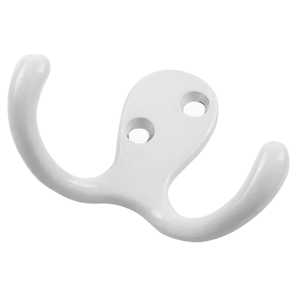 1-7/8" Hooks Double Cabinet Hook, White Main - Image