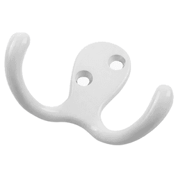 1-7/8" Hooks Double Cabinet Hook, White Main - Image