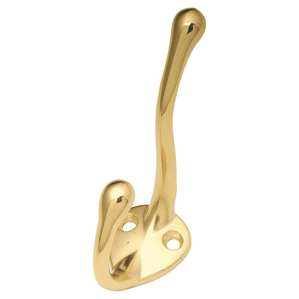 3-1/2" Universal Double Cabinet Hook, Polished Brass Main - Image