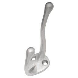 3-1/2" Universal Double Cabinet Hook, Satin Silver Cloud Main - Image