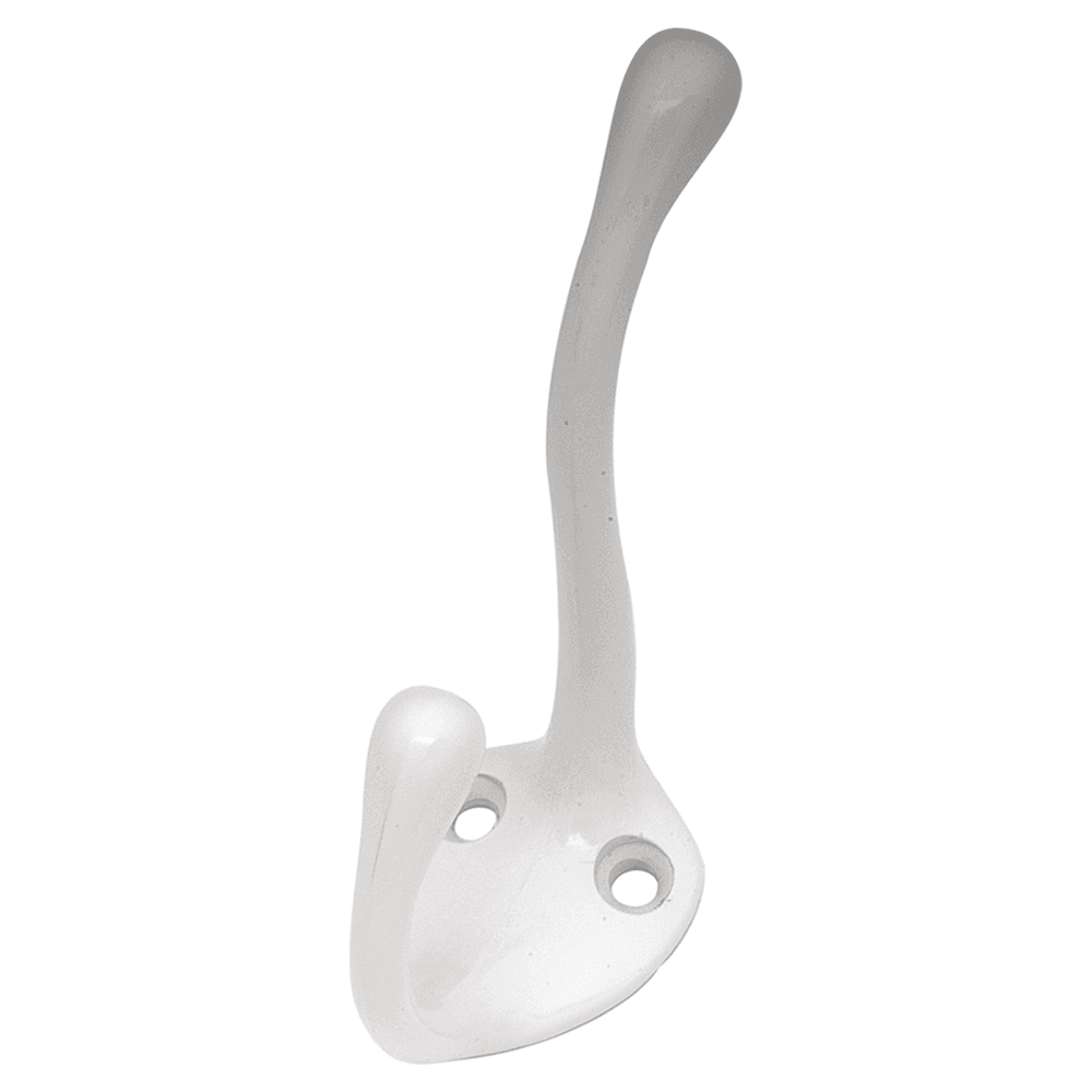 3-1/2" Universal Double Cabinet Hook, White Main - Image