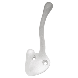 3-1/2" Universal Double Cabinet Hook, White Main - Image