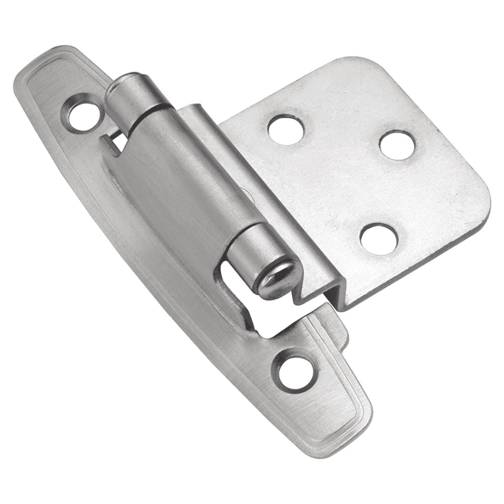 3/8" Inset Surface Face Mount Hinge, Self-Close, Satin Silver Cloud Main - Image