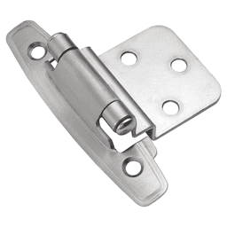 3/8" Inset Surface Face Mount Hinge, Self-Close, Satin Silver Cloud Main - Image
