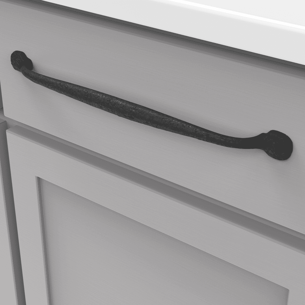 12" Refined Rustic Cabinet Pull, Black Iron (5/Box) Alt 2 - Image