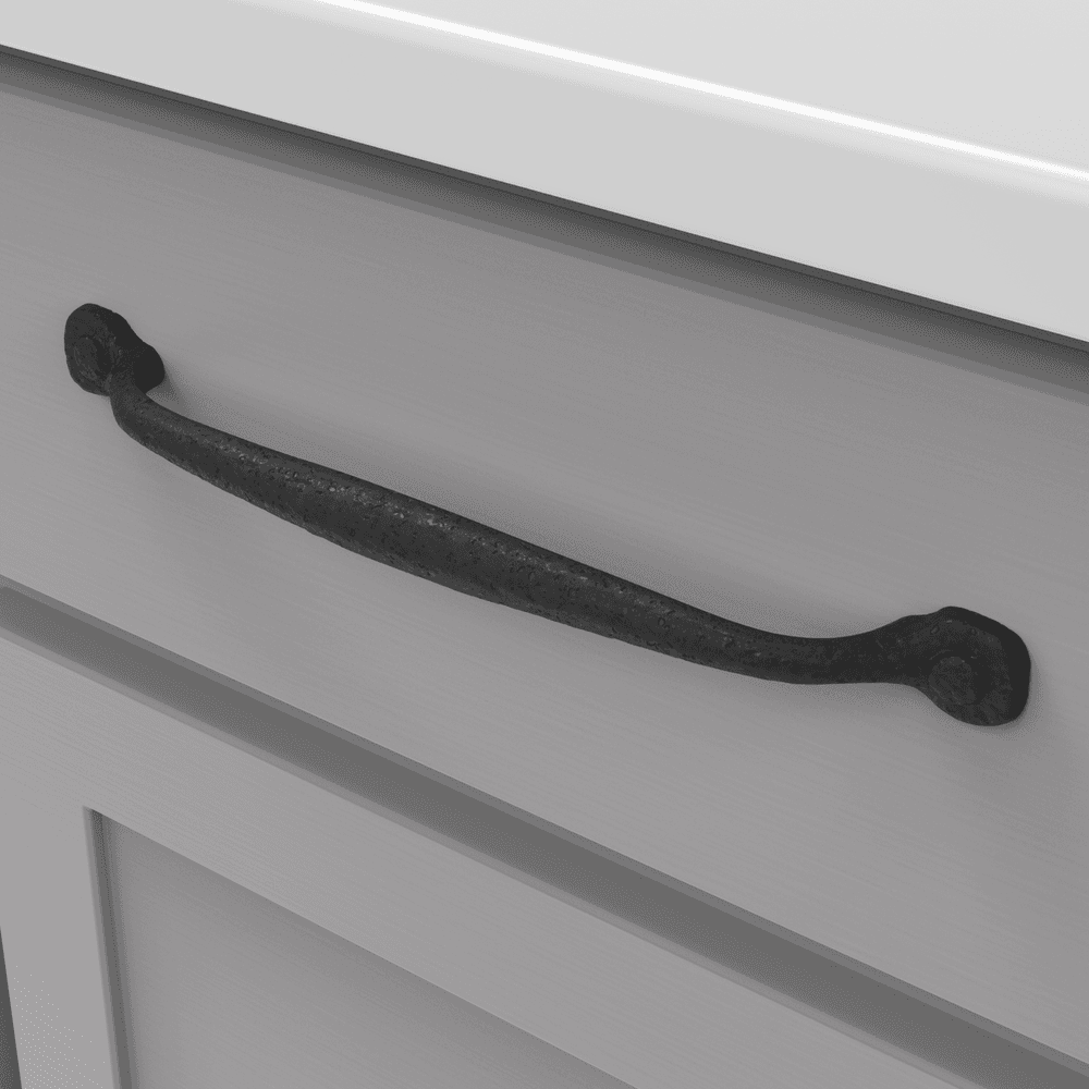8-13/16" Refined Rustic Cabinet Pull, Black Iron (5/Box) Alt 2 - Image