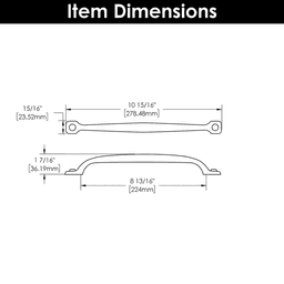 8-13/16" Refined Rustic Cabinet Pull, Black Iron (5/Box) Alt 4 - Image