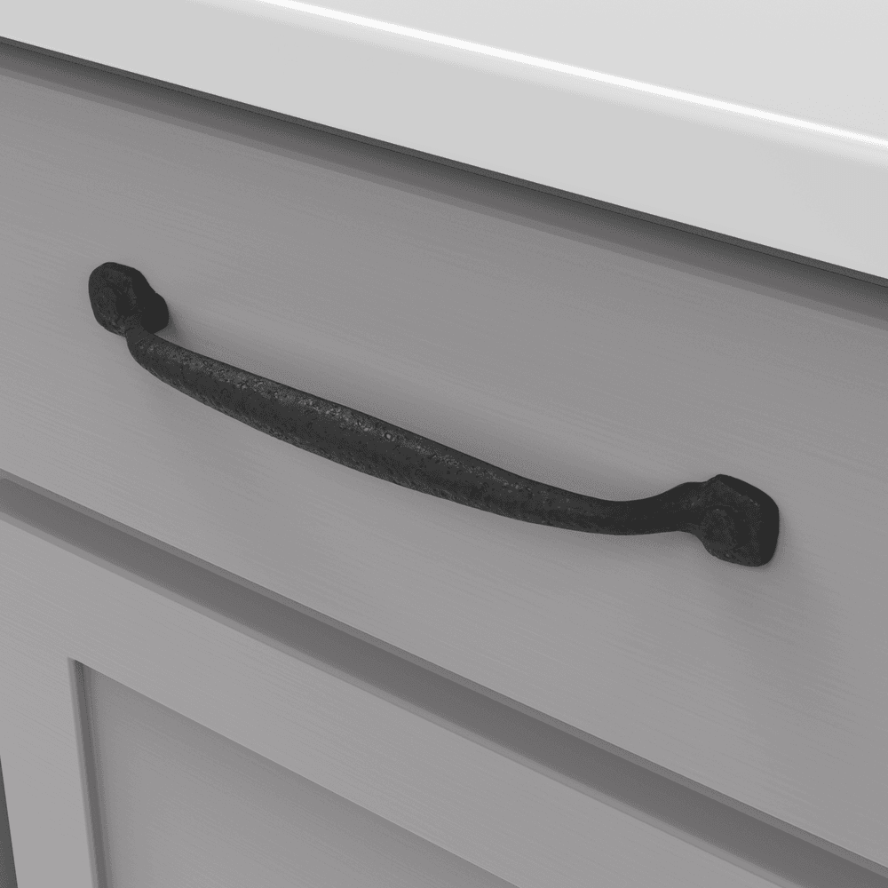 7-9/16" Refined Rustic Cabinet Pull, Black Iron (5/Box) Alt 3 - Image