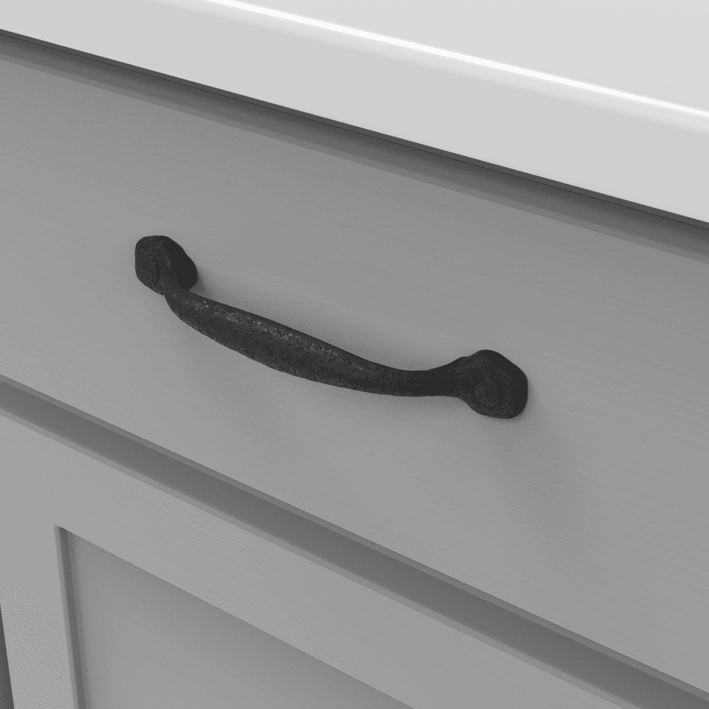 5-1/16" Refined Rustic Cabinet Pull, Rustic Iron Alt 3 - Image