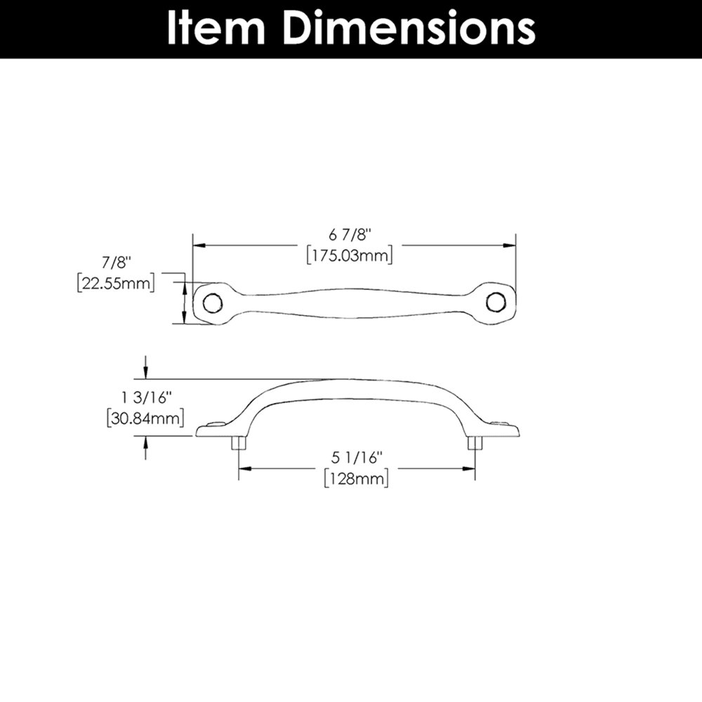 5-1/16" Refined Rustic Cabinet Pull, Black Iron Alt 4 - Image