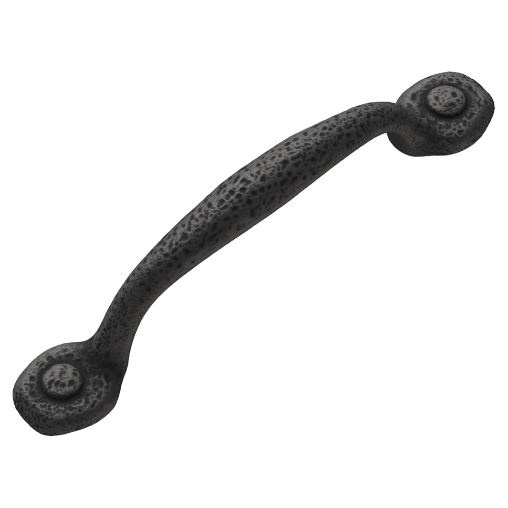 3-3/4" Refined Rustic Cabinet Pull, Black Iron (25/Box) Alt 1 - Image