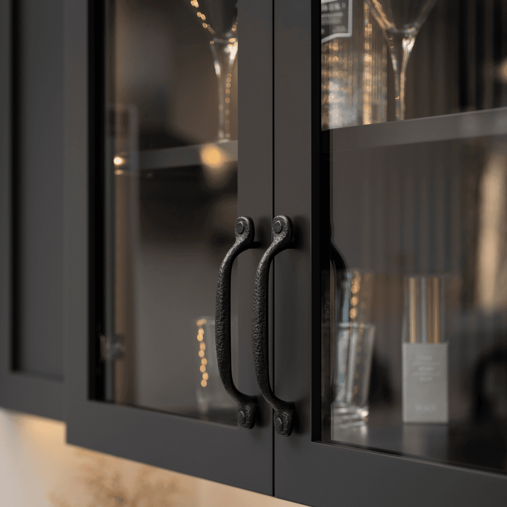 3-3/4" Refined Rustic Cabinet Pull, Rustic Iron Alt 3 - Image