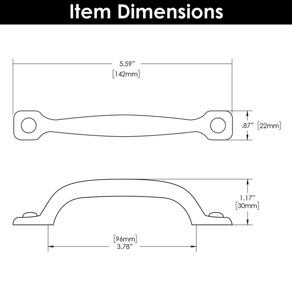 3-3/4" Refined Rustic Cabinet Pull, Rustic Iron Alt 4 - Image