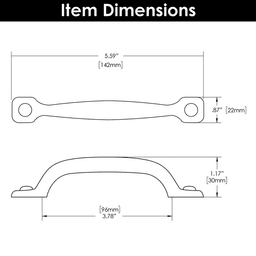3-3/4" Refined Rustic Cabinet Pull, Rustic Iron Alt 4 - Image