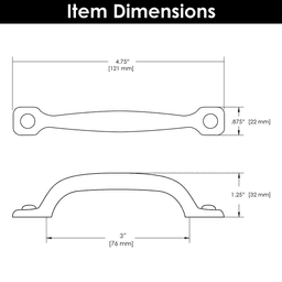 3" Refined Rustic Cabinet Pull, Rustic Iron Alt 4 - Image