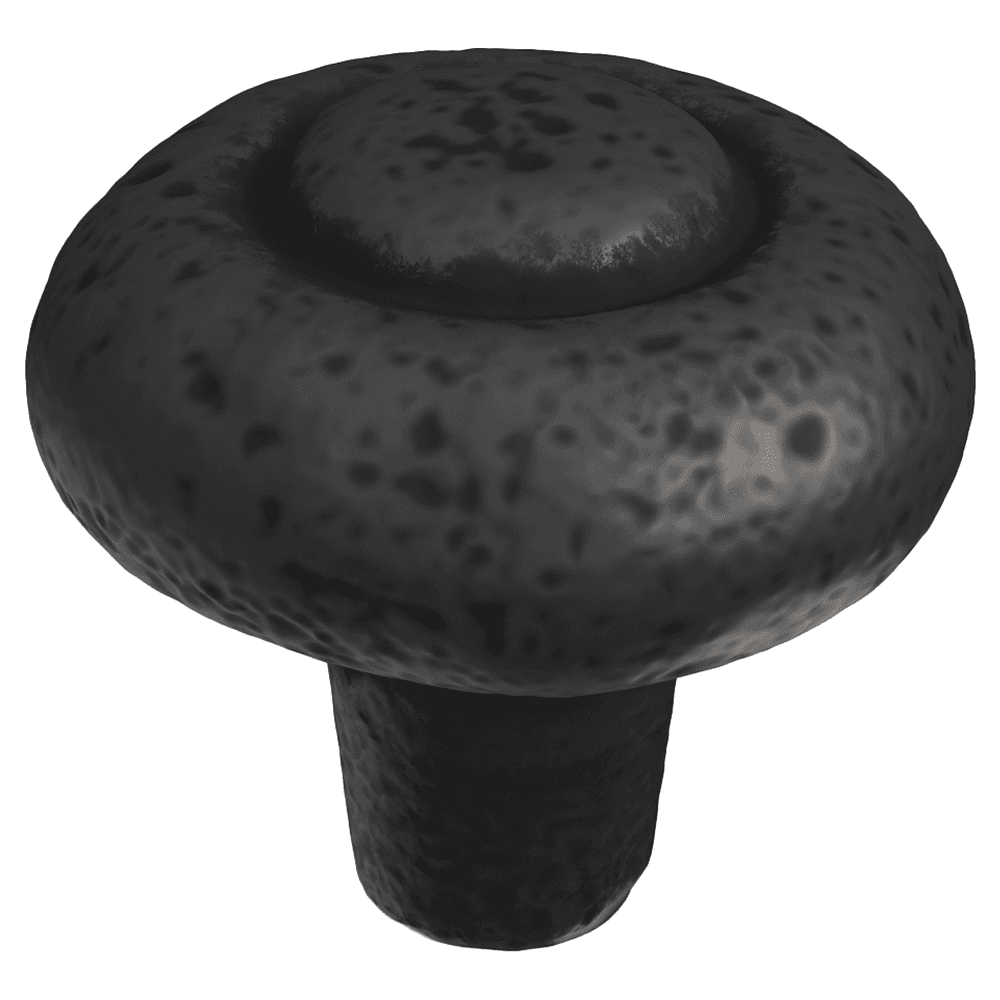 1-1/4" Refined Rustic Cabinet Knob, Black Iron (25/Box) Alt 1 - Image