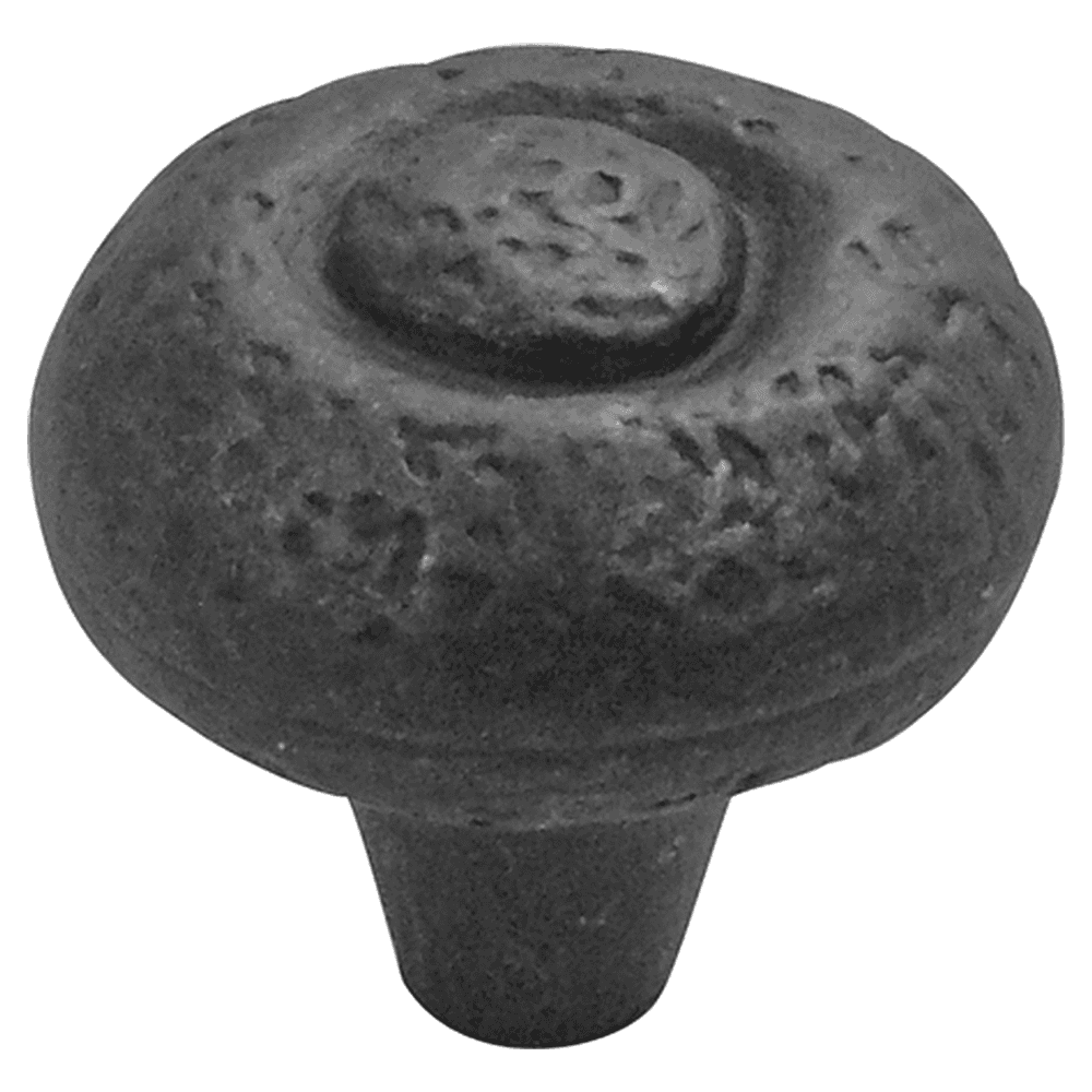 1-1/2" Refined Rustic Cabinet Knob, Black Iron (25/Box) Alt 1 - Image